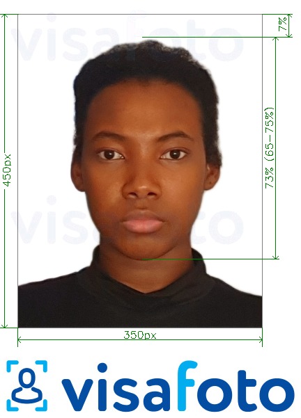 Contoh foto untuk Nigeria dalam talian visa 200-450 piksel dengan spesifikasi saiz yang tepat.