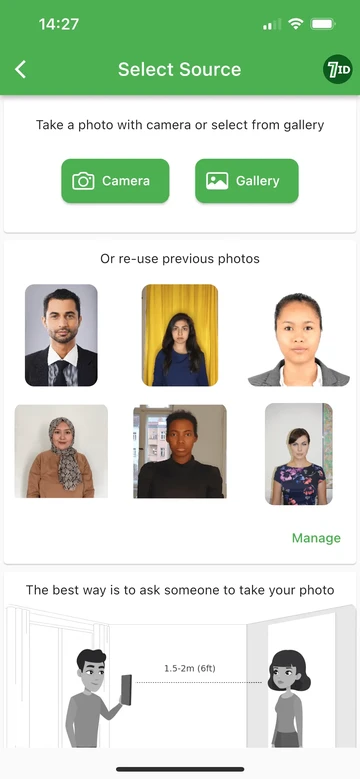 7ID-app: maak een 4x6-foto met telefoon