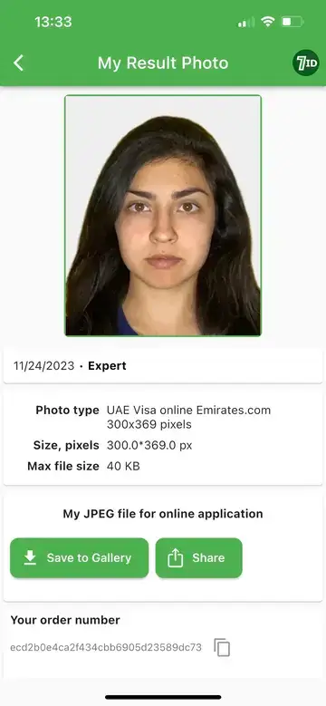 7ID: UAE Visa Foto Eksempel