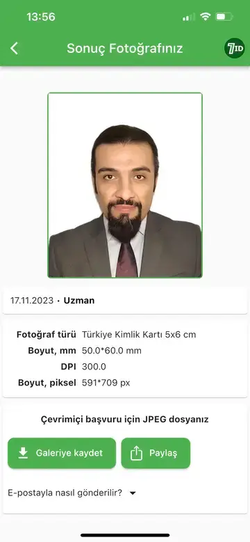 7ID App: Turkish passport Halimbawa ng Larawan