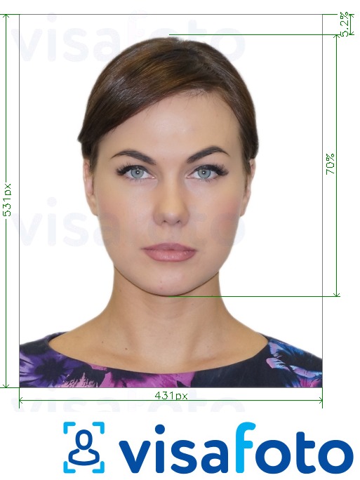 Contoh foto untuk Brazil Pasport dalam talian 431x531 px dengan spesifikasi saiz yang tepat.