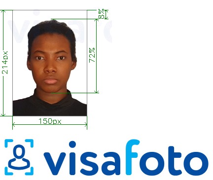 Contoh foto untuk Guinea Conakry e-visa untuk paf.gov.gn dengan spesifikasi saiz yang tepat.