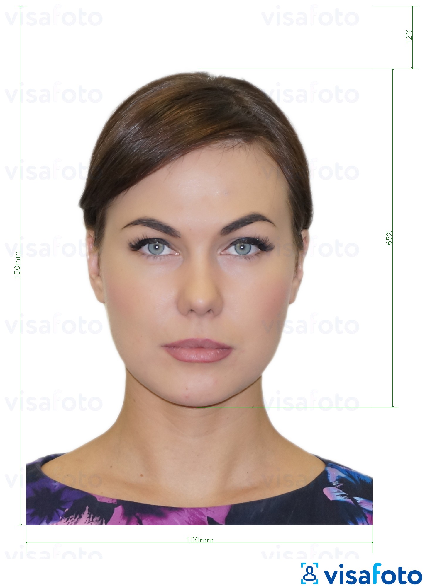 Contoh foto untuk Kad ID Moldova (Buletin de identitate) 10x15 cm dengan spesifikasi saiz yang tepat.