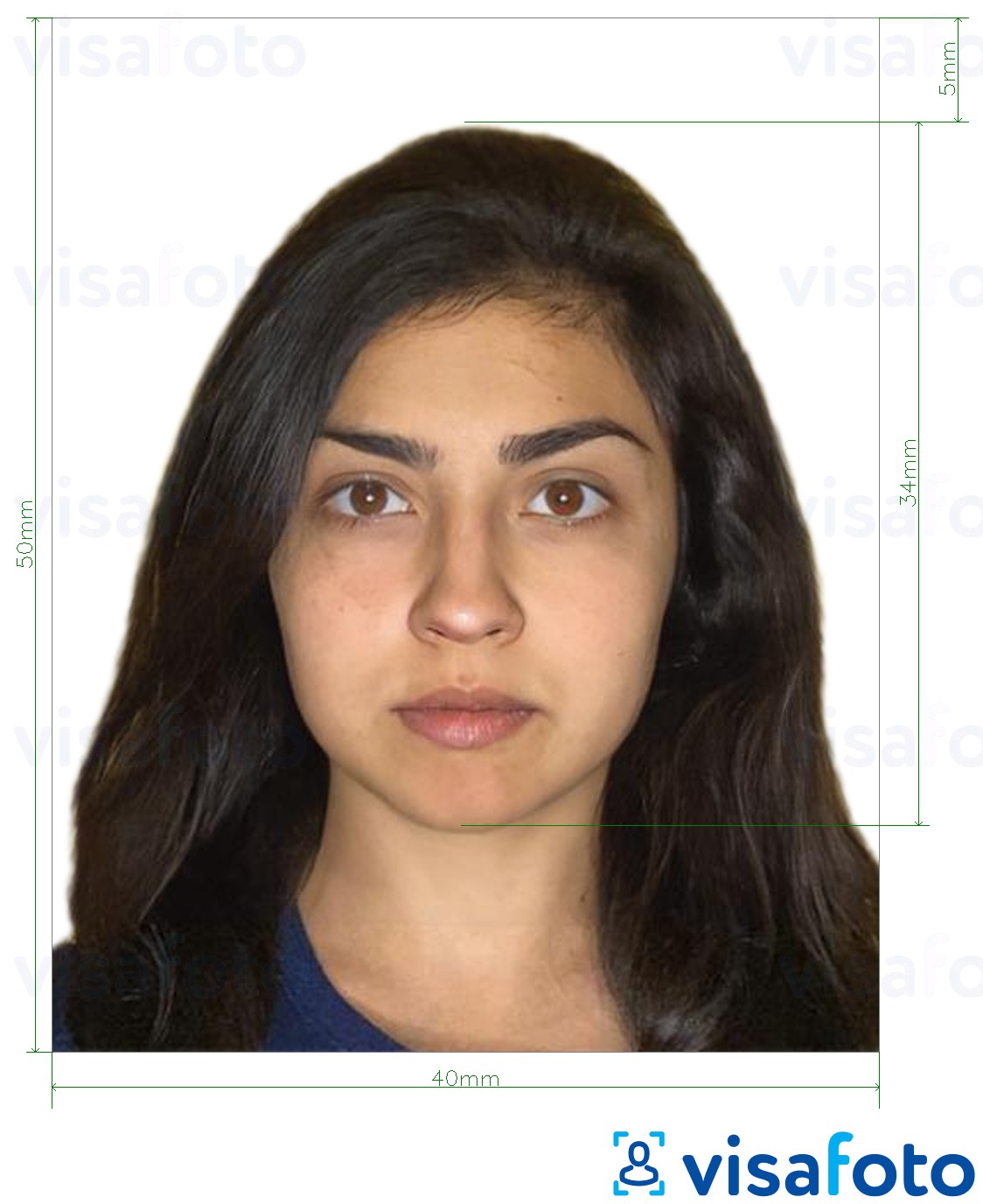 Contoh foto untuk Pasport Nikaragua 4x5 cm dengan spesifikasi saiz yang tepat.