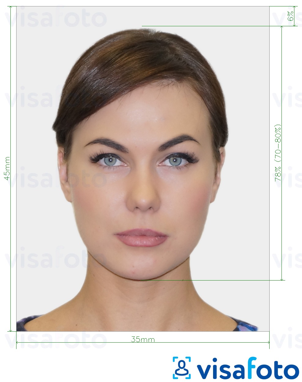 Contoh foto untuk Foto pasport biometrik dengan spesifikasi saiz yang tepat.