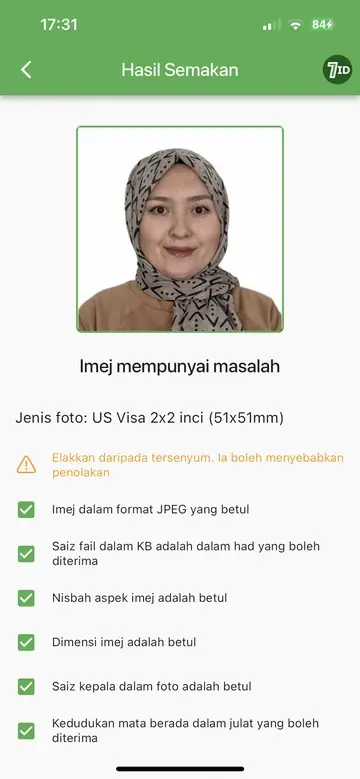 Apl 7ID: Saiz Foto Visa