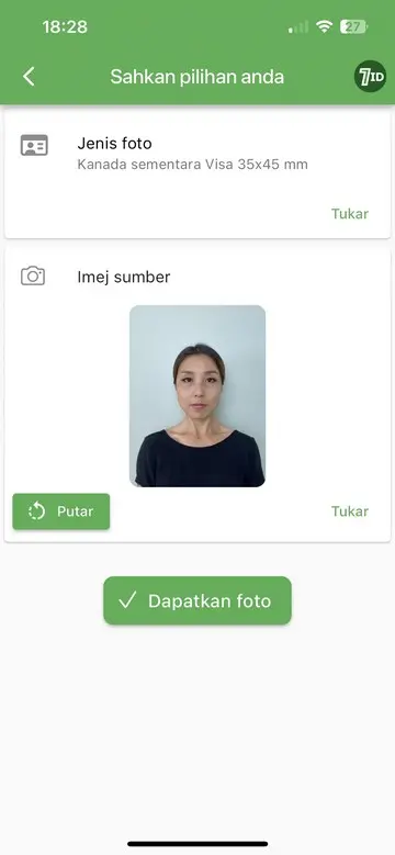 Apl 7ID: Editor latar belakang foto visa Kanada